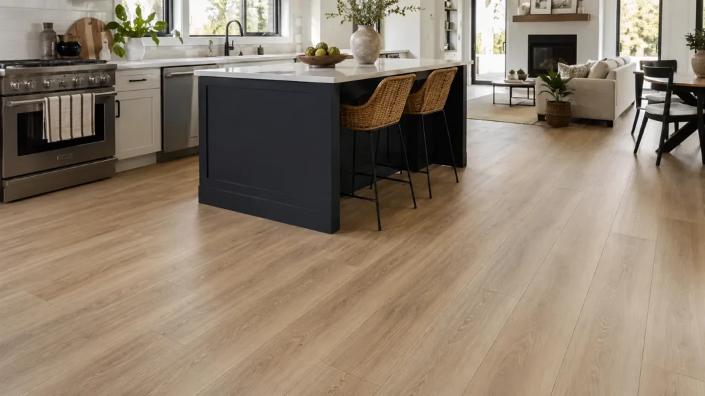 vinyl flooring in a modern kitchen or family living space